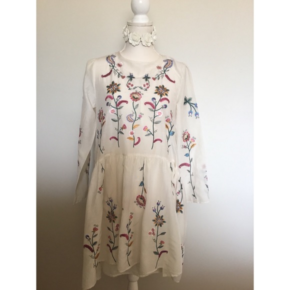 silk embroidered dress